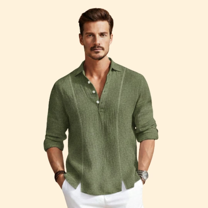 Men’s Long Sleeve Shirt with Button Placket