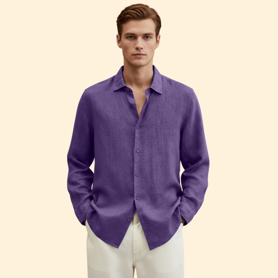 Men’s Long Sleeve Shirt with Button Placket