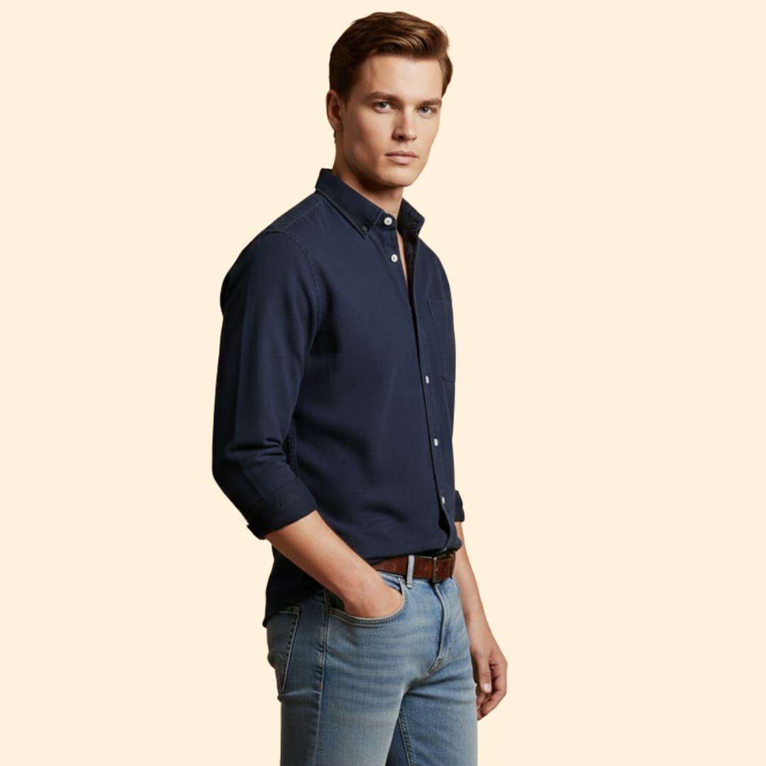 Men’s Long Sleeve Shirt with Chest Pocket