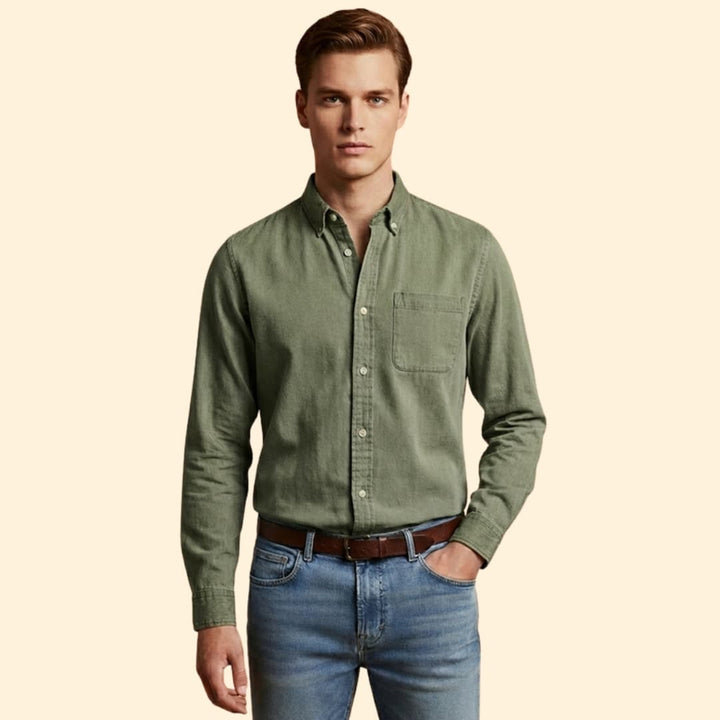 Men’s Long Sleeve Shirt with Chest Pocket