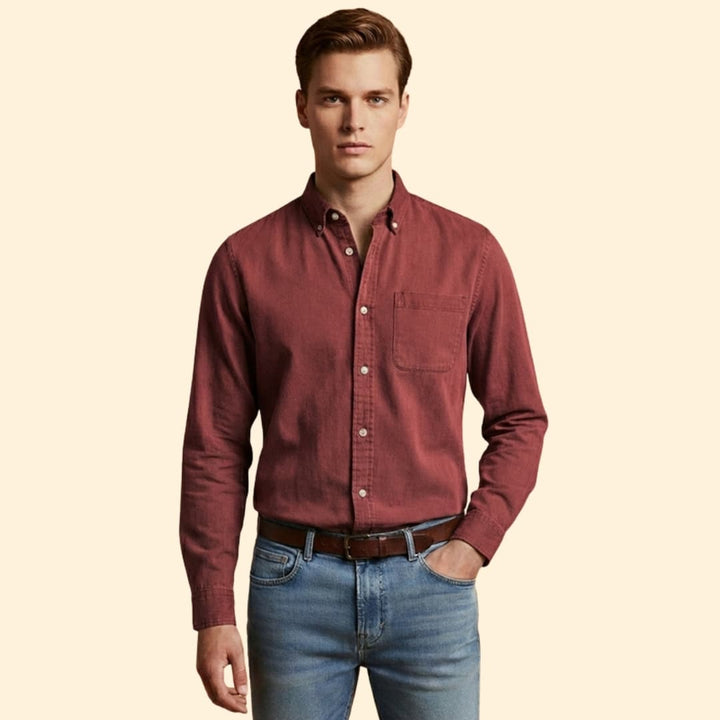 Men’s Long Sleeve Shirt with Chest Pocket