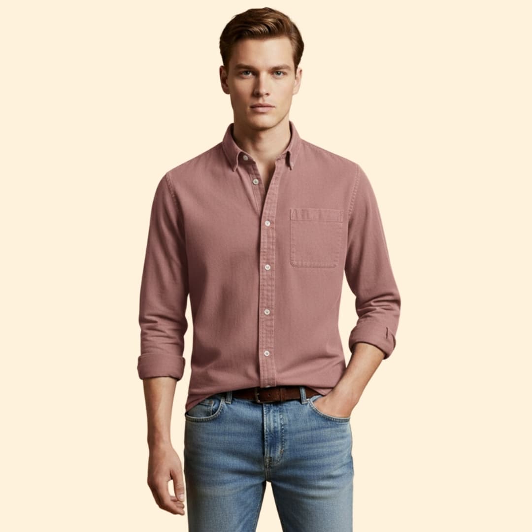 Men’s Long Sleeve Shirt with Chest Pocket