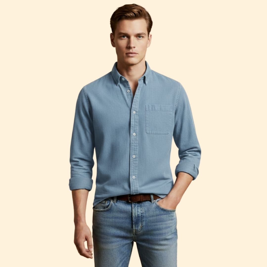 Men’s Long Sleeve Shirt with Chest Pocket