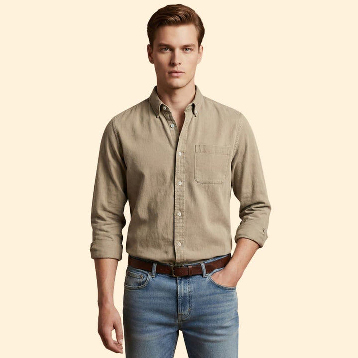 Men’s Long Sleeve Shirt with Chest Pocket