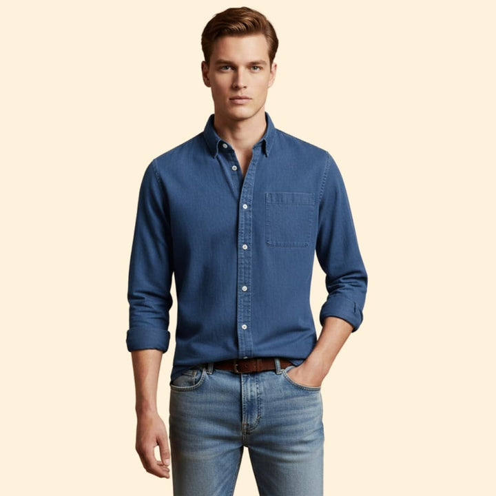 Men’s Long Sleeve Shirt with Chest Pocket