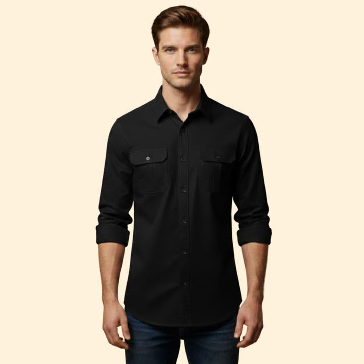 Men’s Long Sleeve Shirt with Chest Pockets