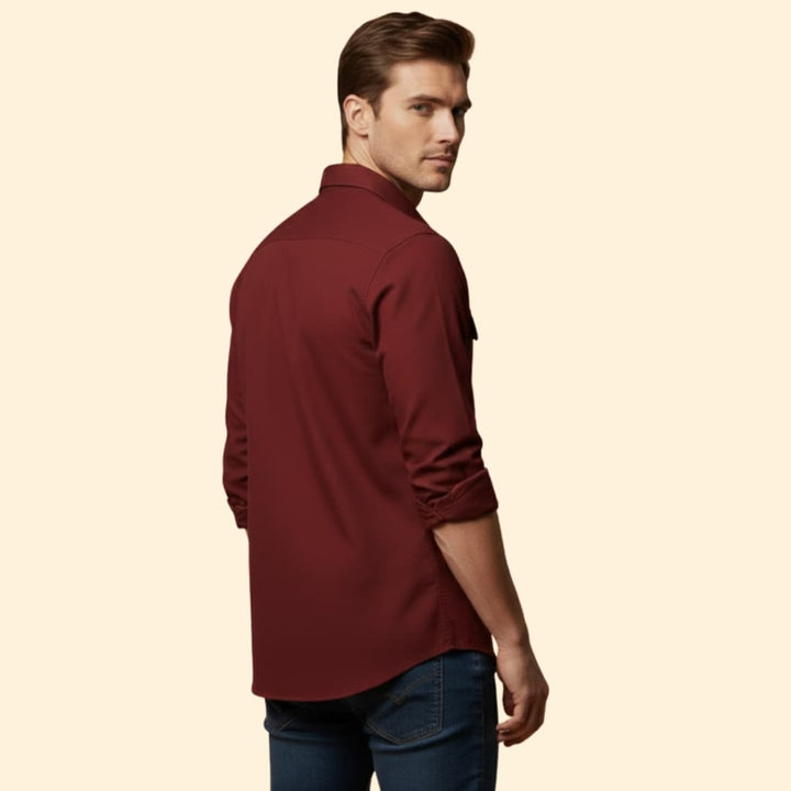 Men’s Long Sleeve Shirt with Chest Pockets