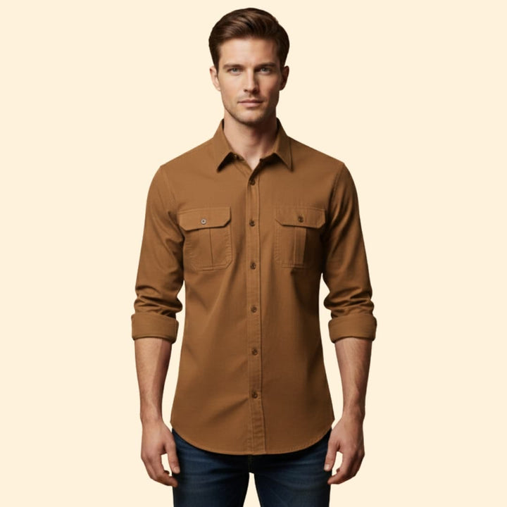 Men’s Long Sleeve Shirt with Chest Pockets
