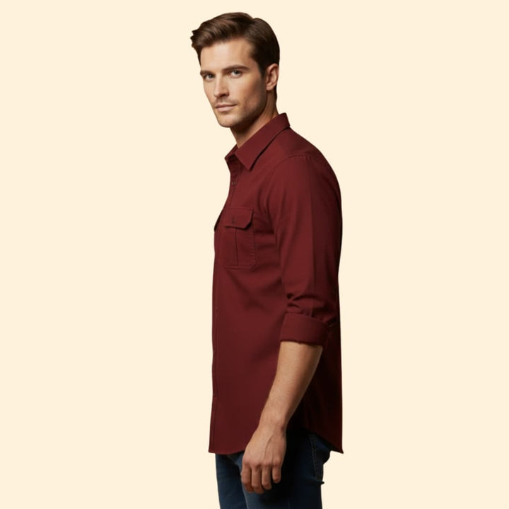 Men’s Long Sleeve Shirt with Chest Pockets