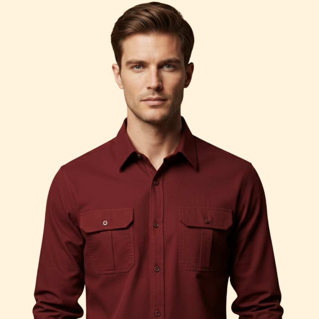 Men’s Long Sleeve Shirt with Chest Pockets