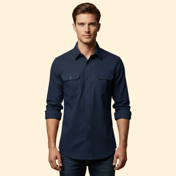 Men’s Long Sleeve Shirt with Chest Pockets