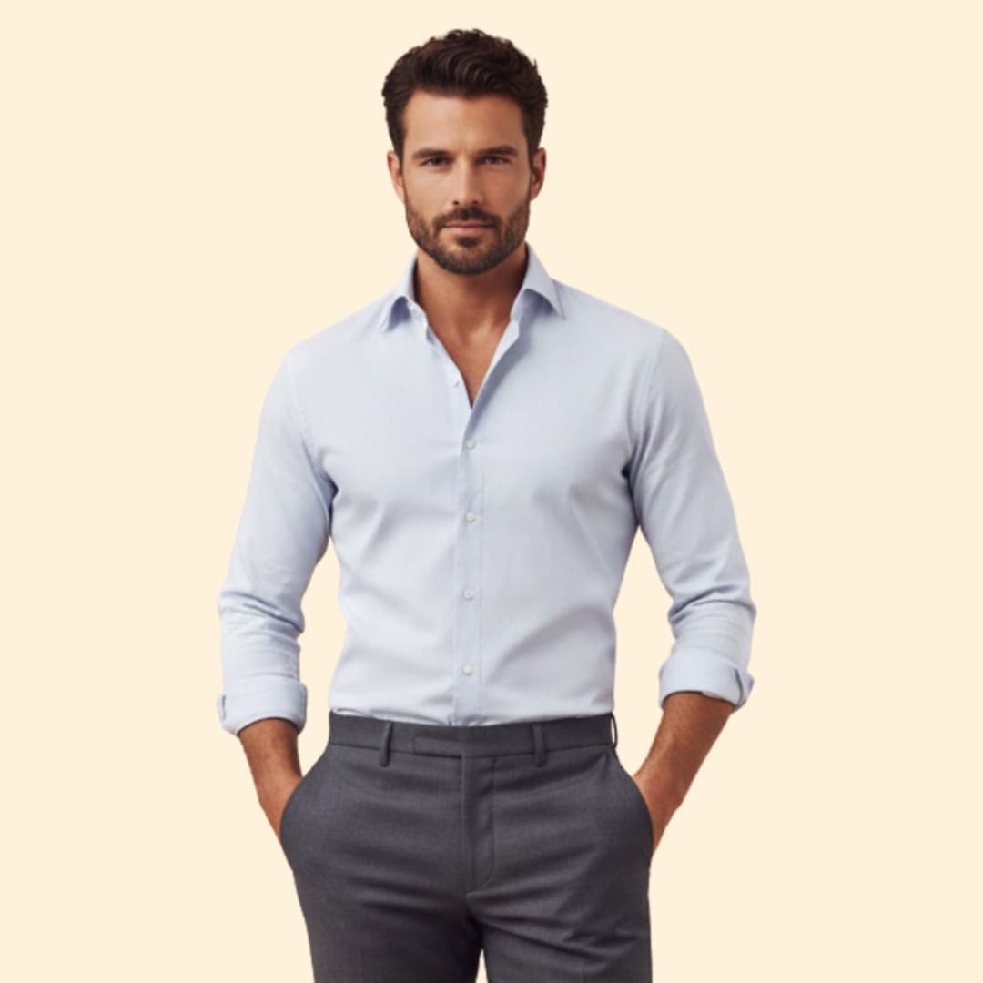 Men’s Long Sleeve Shirt with Classic Collar
