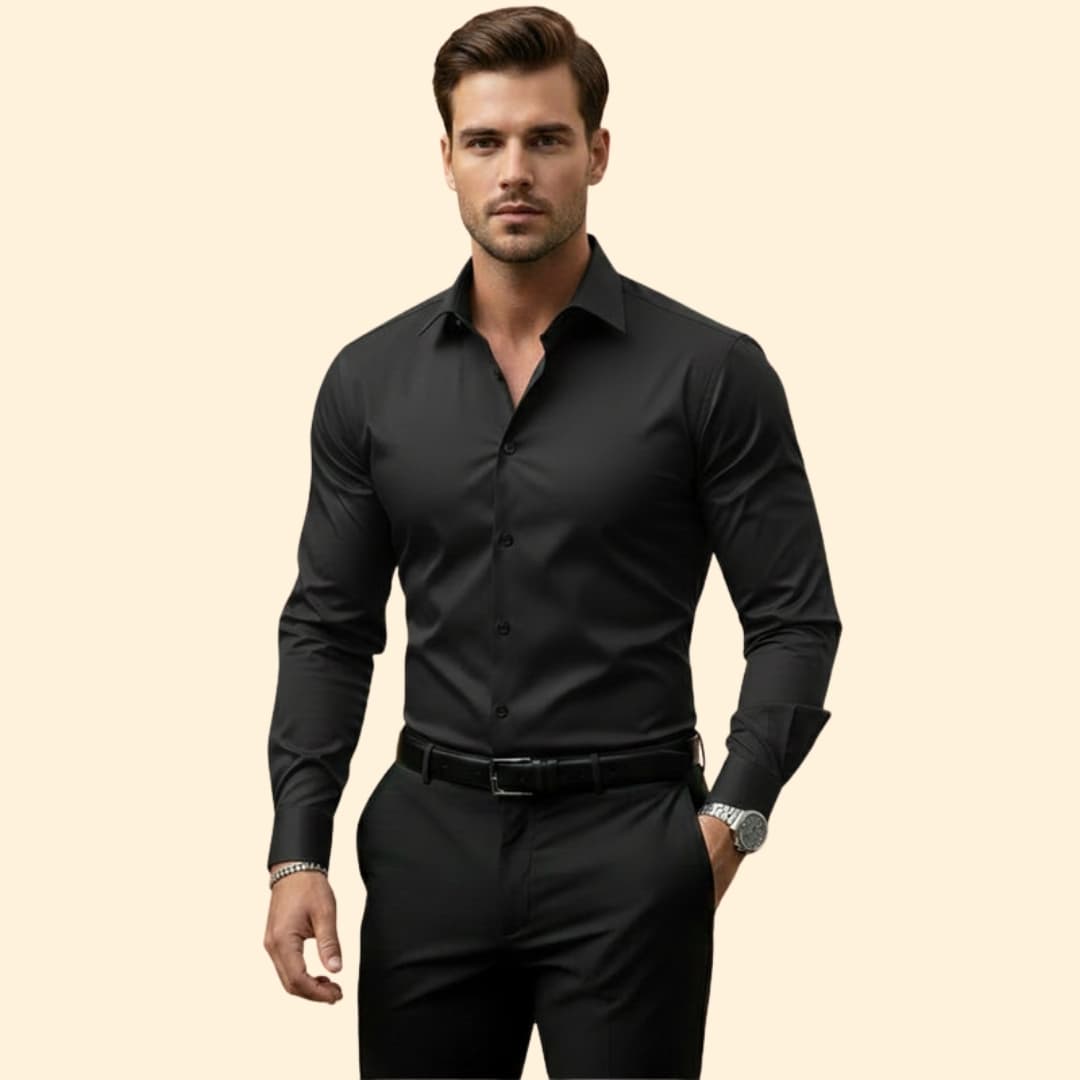 Men’s Long Sleeve Shirt with Classic Collar