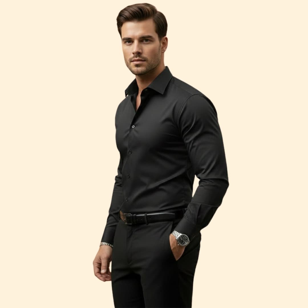 Men’s Long Sleeve Shirt with Classic Collar