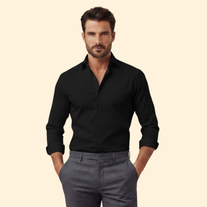 Men’s Long Sleeve Shirt with Classic Collar