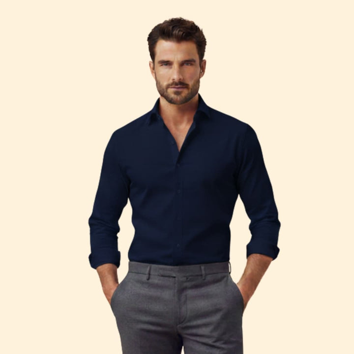 Men’s Long Sleeve Shirt with Classic Collar