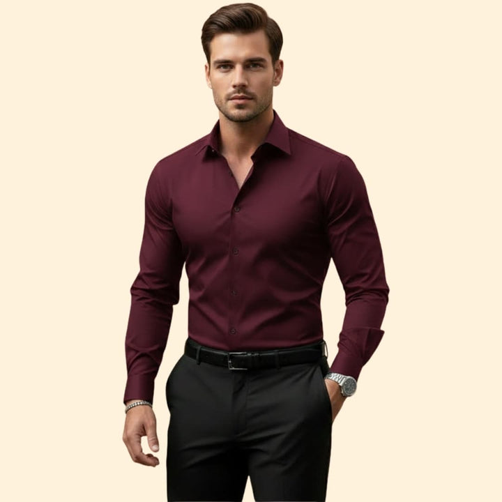 Men’s Long Sleeve Shirt with Classic Collar