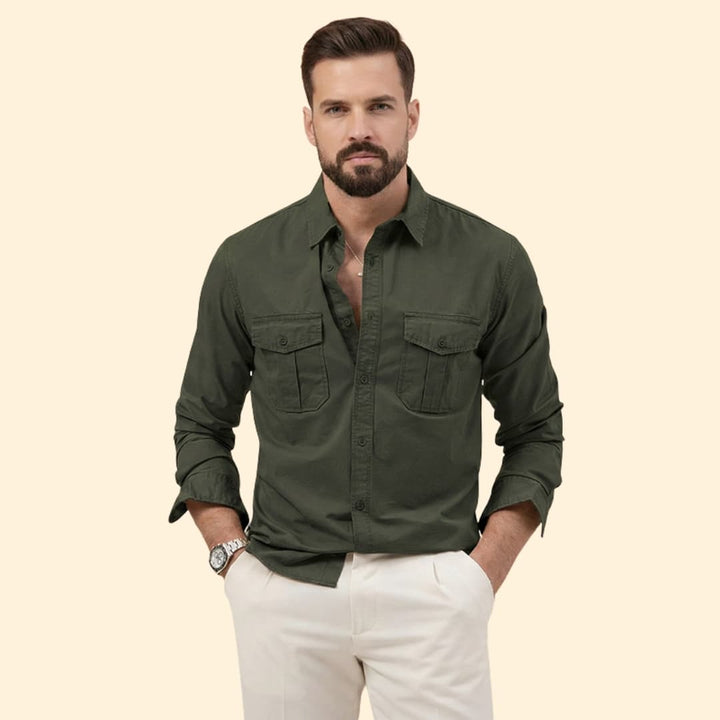 Men’s Long Sleeve Shirt with Dual Chest Pockets