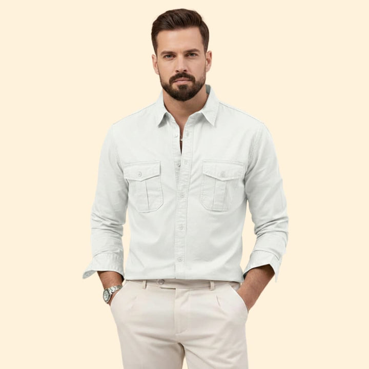 Men’s Long Sleeve Shirt with Dual Chest Pockets