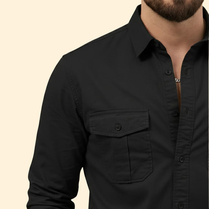 Men’s Long Sleeve Shirt with Dual Chest Pockets