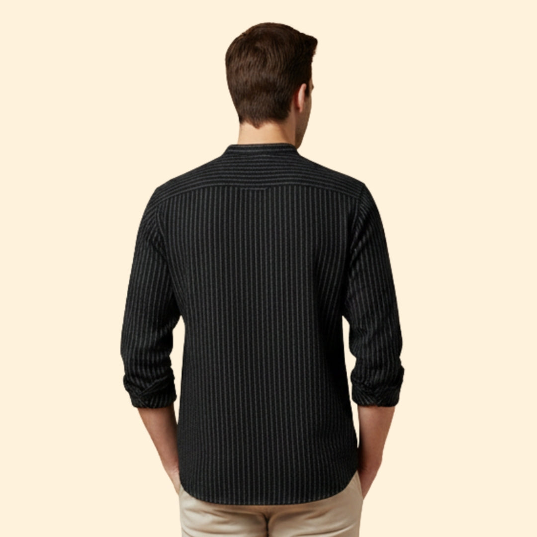 Men's Long Sleeve Shirt with Pinstripes