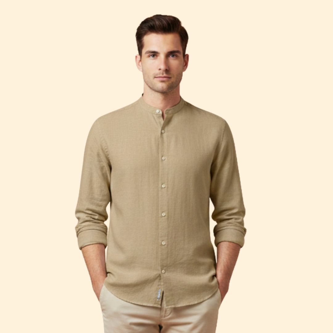 Men's Long Sleeve Shirt with Pinstripes