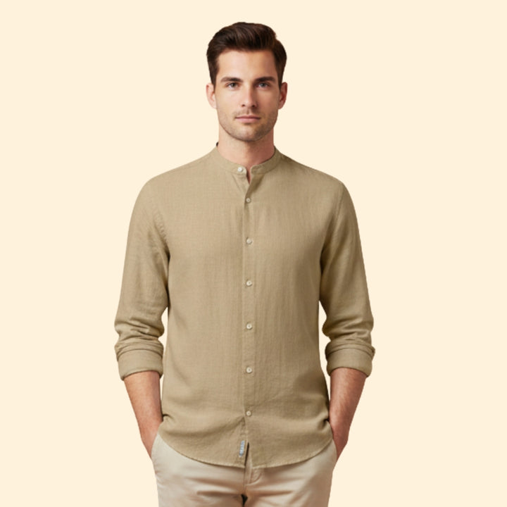 Men's Long Sleeve Shirt with Pinstripes