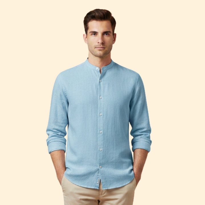 Men's Long Sleeve Shirt with Pinstripes