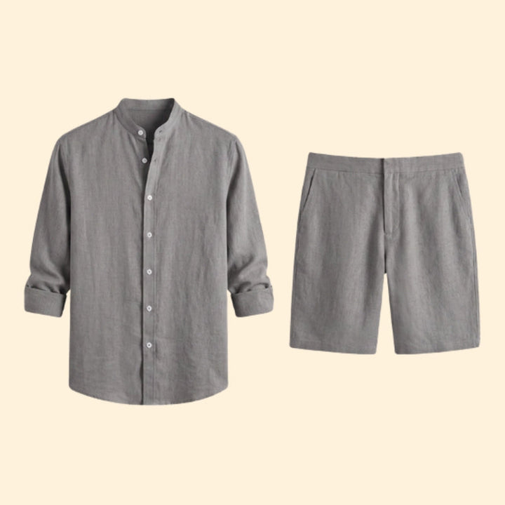 Men’s Long Sleeve Shirt with Relaxed Fit Shorts