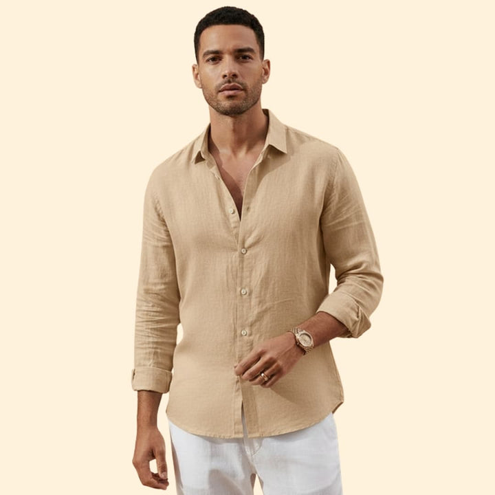 Men's Long Sleeve Shirt with Spread Collar