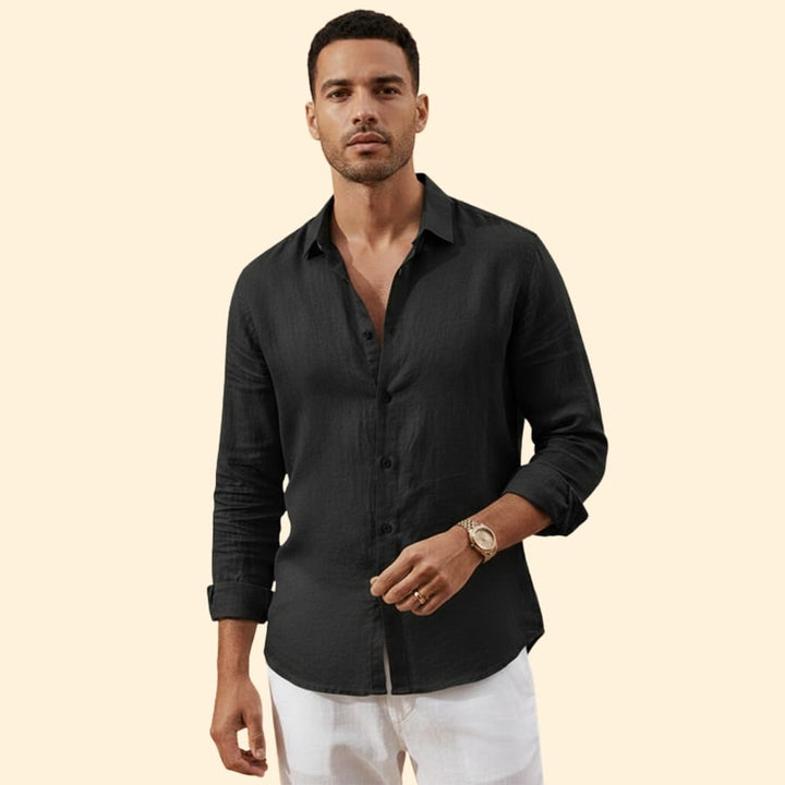 Men's Long Sleeve Shirt with Spread Collar