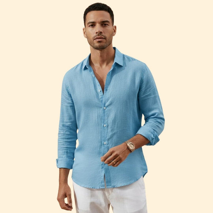 Men's Long Sleeve Shirt with Spread Collar