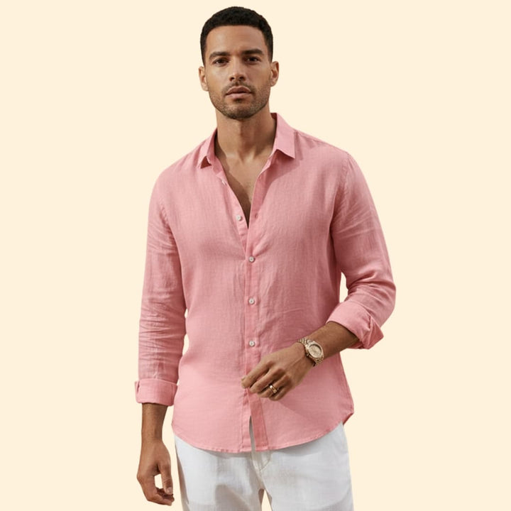 Men's Long Sleeve Shirt with Spread Collar