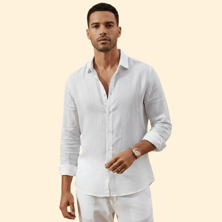 Men's Long Sleeve Shirt with Spread Collar
