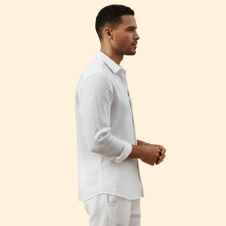 Men's Long Sleeve Shirt with Spread Collar