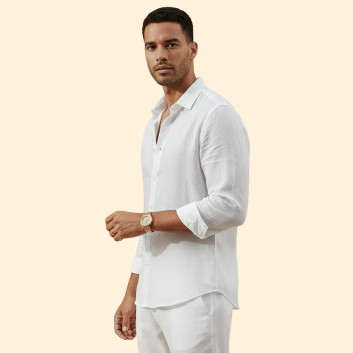 Men's Long Sleeve Shirt with Spread Collar