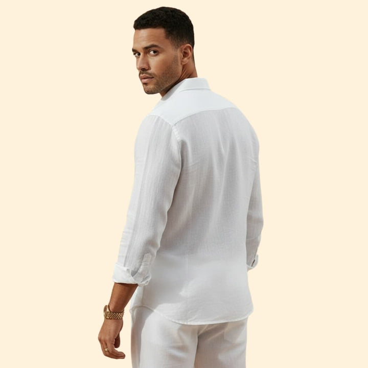 Men's Long Sleeve Shirt with Spread Collar