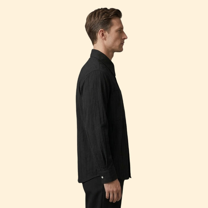 Men’s Long Sleeve Shirt with Striped Design