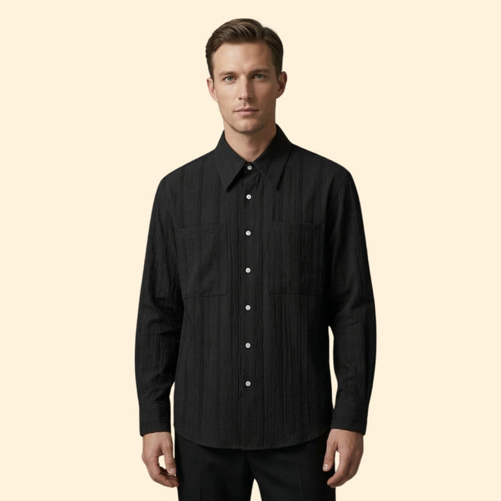 Men’s Long Sleeve Shirt with Striped Design