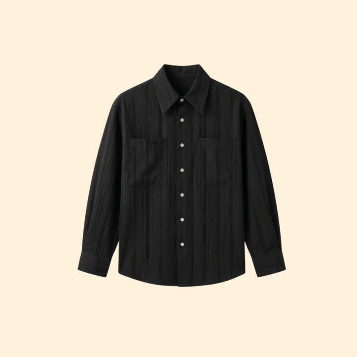 Men’s Long Sleeve Shirt with Striped Design