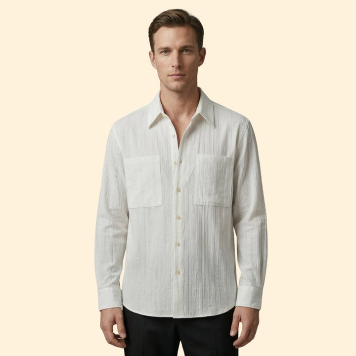 Men’s Long Sleeve Shirt with Striped Design