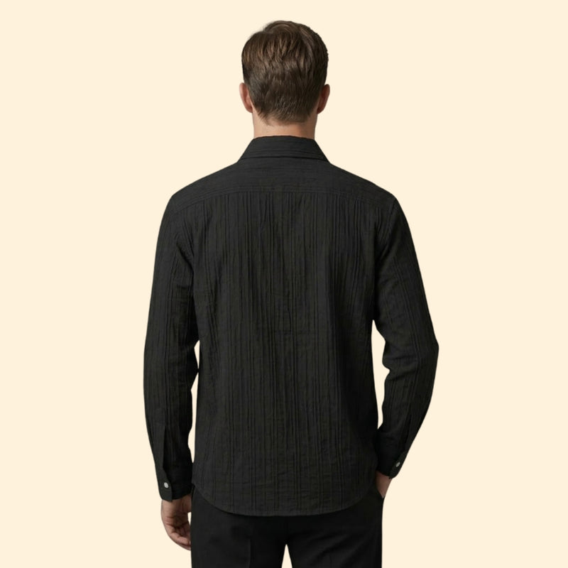 Men’s Long Sleeve Shirt with Striped Design