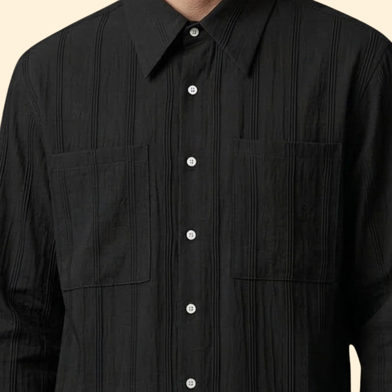 Men’s Long Sleeve Shirt with Striped Design