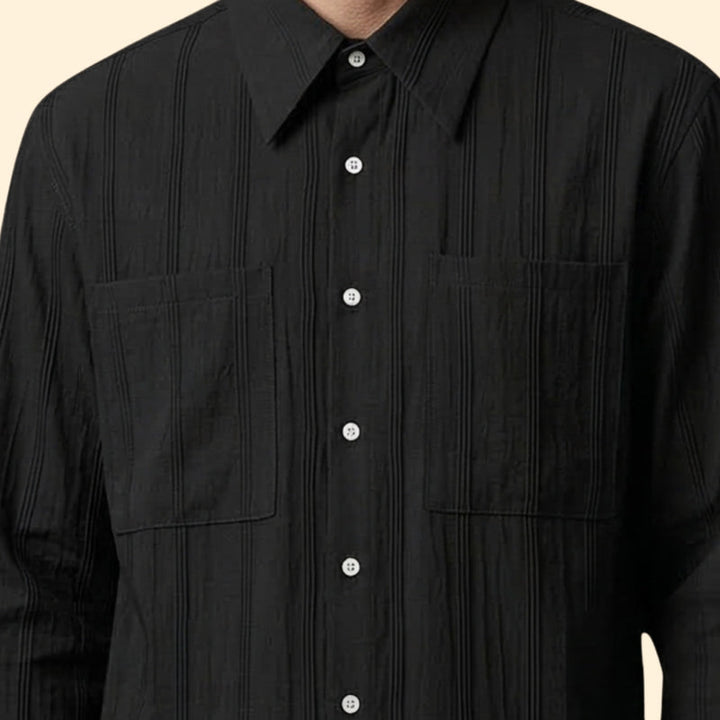Men’s Long Sleeve Shirt with Striped Design