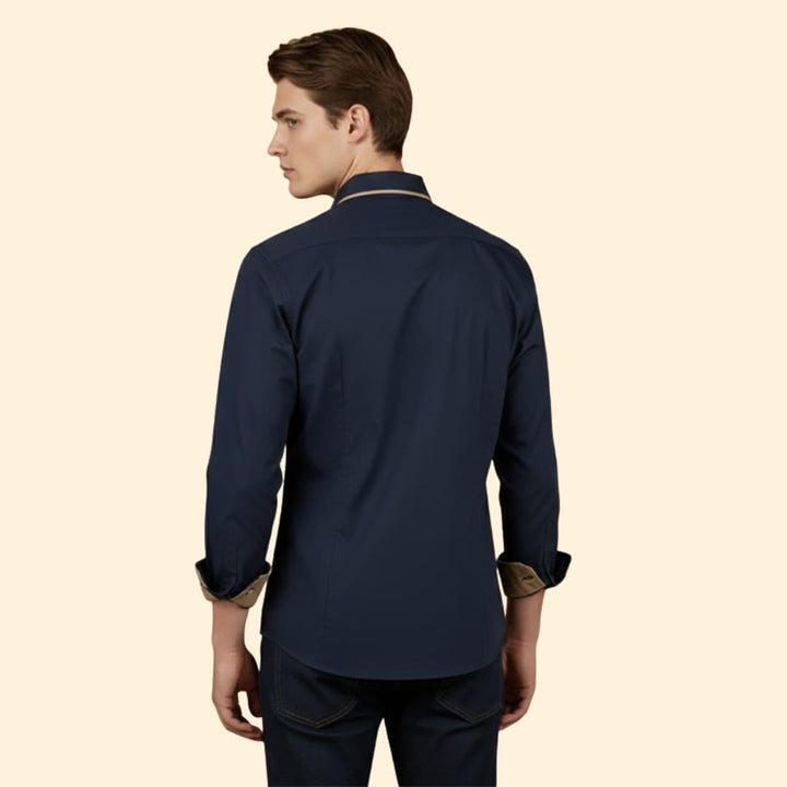 Men’s Long Sleeve Shirt with Stylish Trim