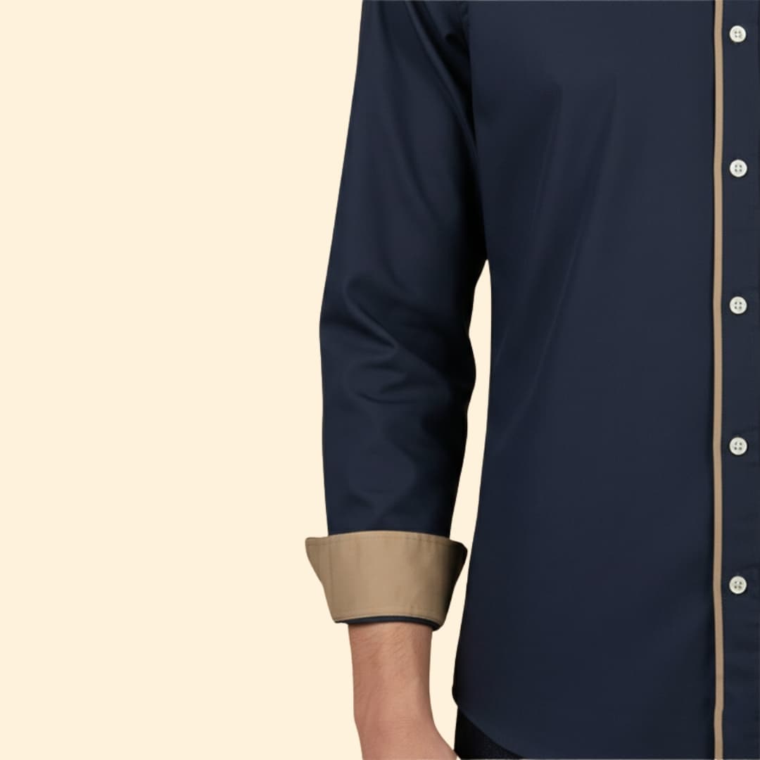 Men’s Long Sleeve Shirt with Stylish Trim