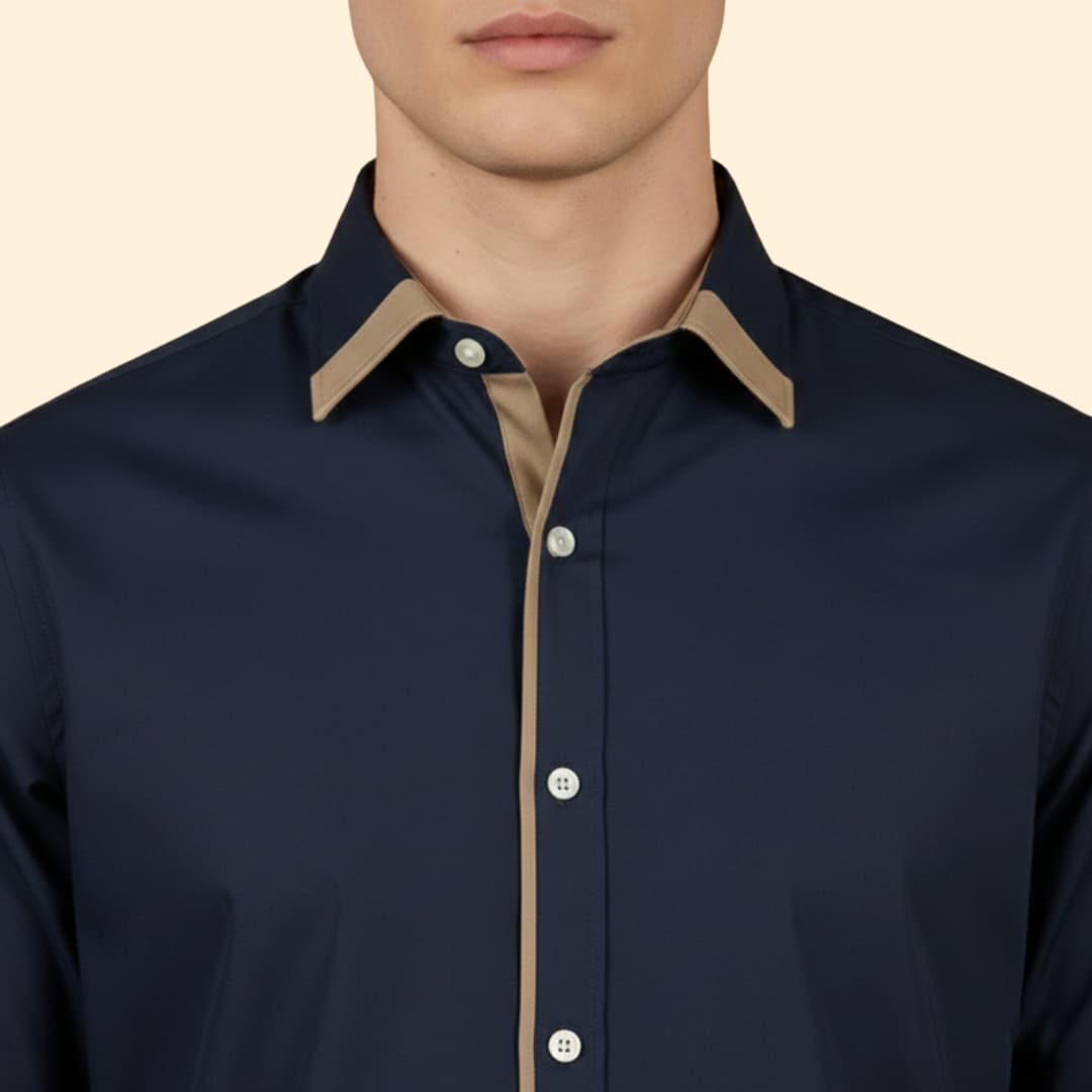 Men’s Long Sleeve Shirt with Stylish Trim