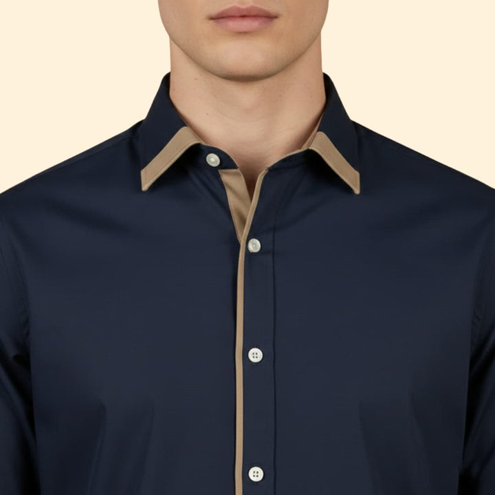 Men’s Long Sleeve Shirt with Stylish Trim