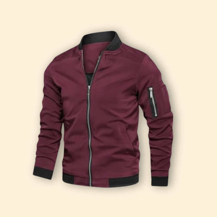 Men’s Metallic Bomber Jacket with Sleeve Zip Pocket
