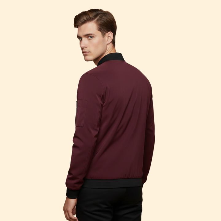 Men’s Metallic Bomber Jacket with Sleeve Zip Pocket